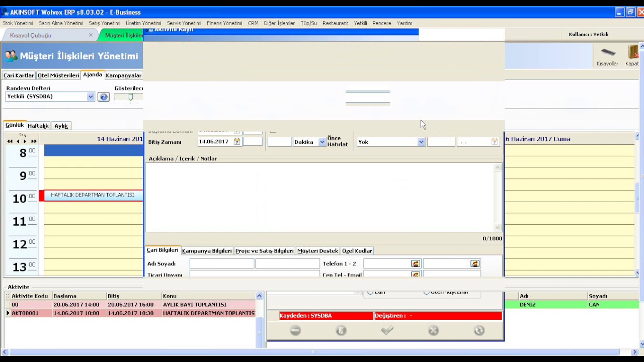 AKINSOFT WOLVOX ERP - CRM Yönetimi & Özel Ayarlar